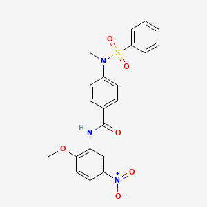 molecular formula C21H19N3O6S B3625427 N-(2-methoxy-5-nitrophenyl)-4-[methyl(phenylsulfonyl)amino]benzamide 