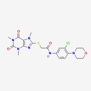molecular formula C20H23ClN6O4S B3625465 N-[3-CHLORO-4-(4-MORPHOLINYL)PHENYL]-2-[(1,3,7-TRIMETHYL-2,6-DIOXO-2,3,6,7-TETRAHYDRO-1H-PURIN-8-YL)SULFANYL]ACETAMIDE 