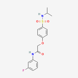 molecular formula C17H19FN2O4S B3625557 N-(3-fluorophenyl)-2-{4-[(isopropylamino)sulfonyl]phenoxy}acetamide 