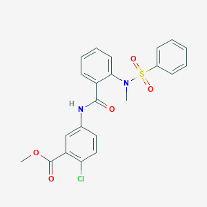 molecular formula C22H19ClN2O5S B3625559 methyl 2-chloro-5-({2-[methyl(phenylsulfonyl)amino]benzoyl}amino)benzoate 