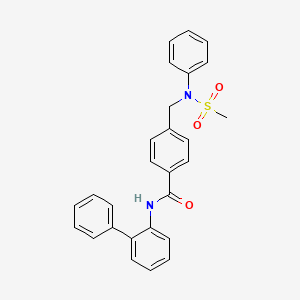 molecular formula C27H24N2O3S B3625575 N-2-biphenylyl-4-{[(methylsulfonyl)(phenyl)amino]methyl}benzamide 