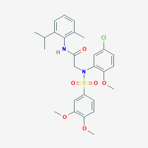 molecular formula C27H31ClN2O6S B3625682 N~2~-(5-chloro-2-methoxyphenyl)-N~2~-[(3,4-dimethoxyphenyl)sulfonyl]-N~1~-(2-isopropyl-6-methylphenyl)glycinamide 