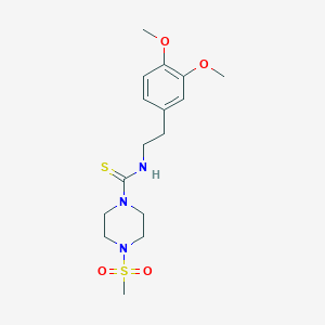 molecular formula C16H25N3O4S2 B3625694 N-[2-(3,4-dimethoxyphenyl)ethyl]-4-(methylsulfonyl)-1-piperazinecarbothioamide 
