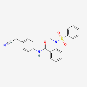molecular formula C22H19N3O3S B3625707 N-[4-(cyanomethyl)phenyl]-2-[methyl(phenylsulfonyl)amino]benzamide 