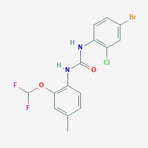 molecular formula C15H12BrClF2N2O2 B3625713 N-(4-bromo-2-chlorophenyl)-N'-[2-(difluoromethoxy)-4-methylphenyl]urea 