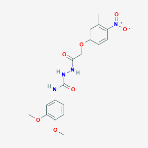 molecular formula C18H20N4O7 B3625717 N-(3,4-dimethoxyphenyl)-2-[(3-methyl-4-nitrophenoxy)acetyl]hydrazinecarboxamide 