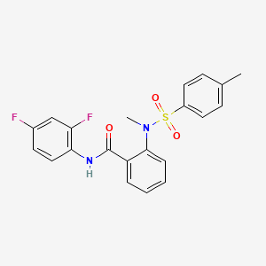 molecular formula C21H18F2N2O3S B3625756 N-(2,4-difluorophenyl)-2-{methyl[(4-methylphenyl)sulfonyl]amino}benzamide 