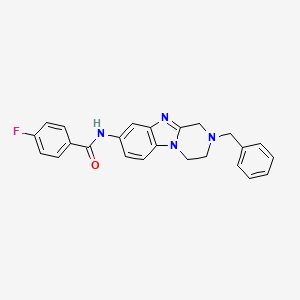 molecular formula C24H21FN4O B3625761 N-(2-benzyl-1,2,3,4-tetrahydropyrazino[1,2-a]benzimidazol-8-yl)-4-fluorobenzamide 