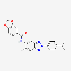 molecular formula C24H22N4O3 B3625773 N-[2-(4-isopropylphenyl)-6-methyl-2H-1,2,3-benzotriazol-5-yl]-1,3-benzodioxole-5-carboxamide 