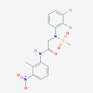 molecular formula C16H15Cl2N3O5S B3625775 N~2~-(2,3-dichlorophenyl)-N-(2-methyl-3-nitrophenyl)-N~2~-(methylsulfonyl)glycinamide 