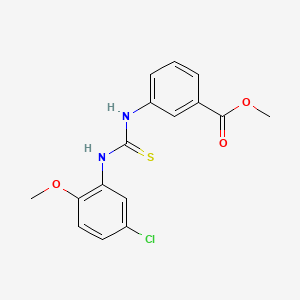 molecular formula C16H15ClN2O3S B3625792 methyl 3-({[(5-chloro-2-methoxyphenyl)amino]carbonothioyl}amino)benzoate 