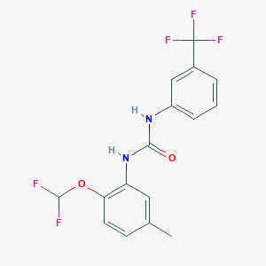 molecular formula C16H13F5N2O2 B3625802 N-[2-(difluoromethoxy)-5-methylphenyl]-N'-[3-(trifluoromethyl)phenyl]urea 