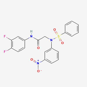 molecular formula C20H15F2N3O5S B3625813 N~1~-(3,4-difluorophenyl)-N~2~-(3-nitrophenyl)-N~2~-(phenylsulfonyl)glycinamide 