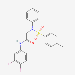 molecular formula C21H18F2N2O3S B3625880 N~1~-(3,4-difluorophenyl)-N~2~-[(4-methylphenyl)sulfonyl]-N~2~-phenylglycinamide 