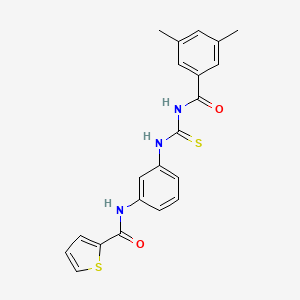 molecular formula C21H19N3O2S2 B3625897 N-[3-({[(3,5-dimethylbenzoyl)amino]carbonothioyl}amino)phenyl]-2-thiophenecarboxamide 