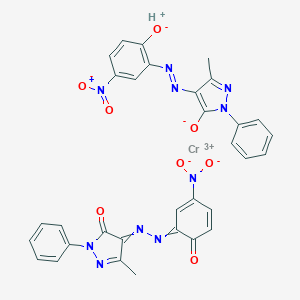 molecular formula C32H23CrN10O8 B036259 Hydrogen bis(2,4-dihydro-4-((2-hydroxy-5-nitrophenyl)azo)-5-methyl-2-phenyl-3H-pyrazol-3-onato(2-))chromate(1-) CAS No. 52256-37-8