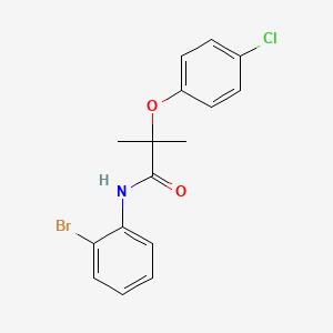 molecular formula C16H15BrClNO2 B3625920 N-(2-bromophenyl)-2-(4-chlorophenoxy)-2-methylpropanamide 