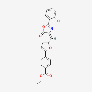 molecular formula C23H16ClNO5 B3625921 ethyl 4-(5-{[2-(2-chlorophenyl)-5-oxo-1,3-oxazol-4(5H)-ylidene]methyl}-2-furyl)benzoate 