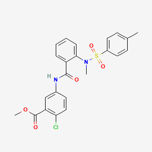 molecular formula C23H21ClN2O5S B3625940 methyl 2-chloro-5-[(2-{methyl[(4-methylphenyl)sulfonyl]amino}benzoyl)amino]benzoate 