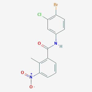 molecular formula C14H10BrClN2O3 B3625949 N-(4-bromo-3-chlorophenyl)-2-methyl-3-nitrobenzamide 