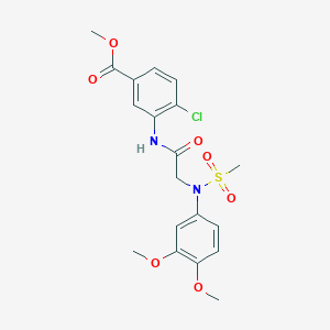 molecular formula C19H21ClN2O7S B3625970 methyl 4-chloro-3-{[N-(3,4-dimethoxyphenyl)-N-(methylsulfonyl)glycyl]amino}benzoate 
