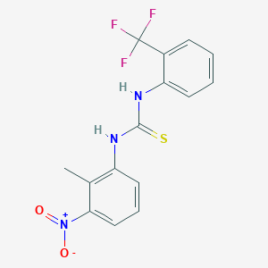 molecular formula C15H12F3N3O2S B3625972 N-(2-methyl-3-nitrophenyl)-N'-[2-(trifluoromethyl)phenyl]thiourea 