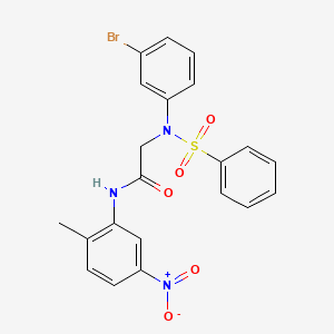 molecular formula C21H18BrN3O5S B3625989 N~2~-(3-bromophenyl)-N~1~-(2-methyl-5-nitrophenyl)-N~2~-(phenylsulfonyl)glycinamide 
