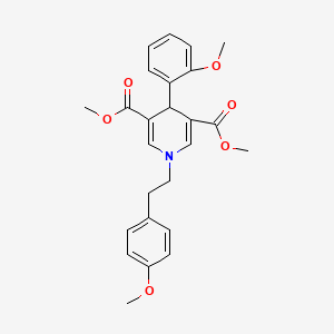 molecular formula C25H27NO6 B3625997 dimethyl 4-(2-methoxyphenyl)-1-[2-(4-methoxyphenyl)ethyl]-1,4-dihydro-3,5-pyridinedicarboxylate 