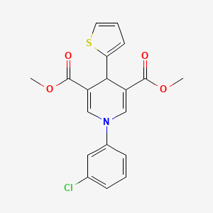 molecular formula C19H16ClNO4S B3626006 dimethyl 1-(3-chlorophenyl)-4-(2-thienyl)-1,4-dihydro-3,5-pyridinedicarboxylate 