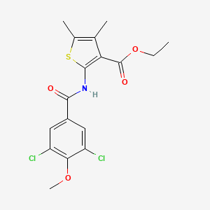 molecular formula C17H17Cl2NO4S B3626042 ethyl 2-[(3,5-dichloro-4-methoxybenzoyl)amino]-4,5-dimethyl-3-thiophenecarboxylate 