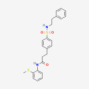 molecular formula C24H26N2O3S2 B3626062 N-[2-(methylthio)phenyl]-3-(4-{[(2-phenylethyl)amino]sulfonyl}phenyl)propanamide 