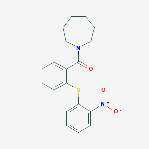 molecular formula C19H20N2O3S B3626074 Azepan-1-yl-[2-(2-nitrophenyl)sulfanylphenyl]methanone 