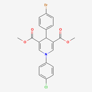 molecular formula C21H17BrClNO4 B3626079 dimethyl 4-(4-bromophenyl)-1-(4-chlorophenyl)-1,4-dihydro-3,5-pyridinedicarboxylate 