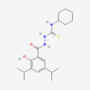 molecular formula C20H31N3O2S B3626095 N-cyclohexyl-2-(2-hydroxy-3,5-diisopropylbenzoyl)hydrazinecarbothioamide 