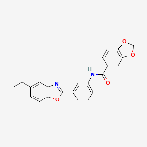 molecular formula C23H18N2O4 B3626105 N-[3-(5-ethyl-1,3-benzoxazol-2-yl)phenyl]-1,3-benzodioxole-5-carboxamide 