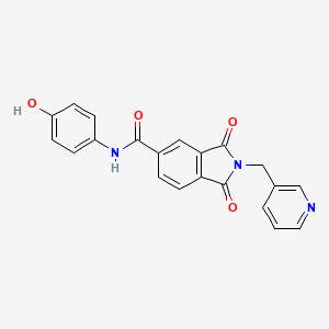 molecular formula C21H15N3O4 B3626121 N-(4-hydroxyphenyl)-1,3-dioxo-2-(3-pyridinylmethyl)-5-isoindolinecarboxamide 