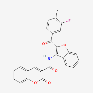 molecular formula C26H16FNO5 B3626142 N-[2-(3-fluoro-4-methylbenzoyl)-1-benzofuran-3-yl]-2-oxo-2H-chromene-3-carboxamide 