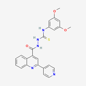molecular formula C24H21N5O3S B3626148 N-(3,5-dimethoxyphenyl)-2-{[2-(4-pyridinyl)-4-quinolinyl]carbonyl}hydrazinecarbothioamide 