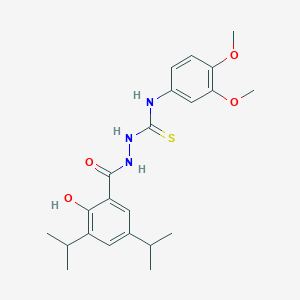 molecular formula C22H29N3O4S B3626161 N-(3,4-dimethoxyphenyl)-2-(2-hydroxy-3,5-diisopropylbenzoyl)hydrazinecarbothioamide 