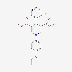 molecular formula C23H22ClNO5 B3626171 dimethyl 4-(2-chlorophenyl)-1-(4-ethoxyphenyl)-1,4-dihydro-3,5-pyridinedicarboxylate 