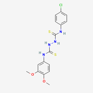 molecular formula C16H17ClN4O2S2 B3626185 N-(4-chlorophenyl)-N'-(3,4-dimethoxyphenyl)-1,2-hydrazinedicarbothioamide 