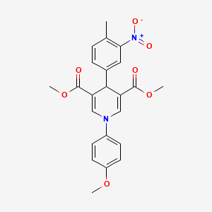 molecular formula C23H22N2O7 B3626203 dimethyl 1-(4-methoxyphenyl)-4-(4-methyl-3-nitrophenyl)-1,4-dihydro-3,5-pyridinedicarboxylate 