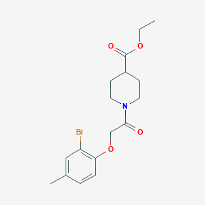 molecular formula C17H22BrNO4 B3626207 Ethyl 1-[(2-bromo-4-methylphenoxy)acetyl]piperidine-4-carboxylate 
