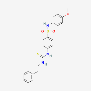 molecular formula C22H23N3O3S2 B3626233 N-(4-methoxyphenyl)-4-({[(2-phenylethyl)amino]carbonothioyl}amino)benzenesulfonamide 