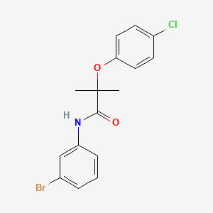 molecular formula C16H15BrClNO2 B3626236 N-(3-bromophenyl)-2-(4-chlorophenoxy)-2-methylpropanamide 