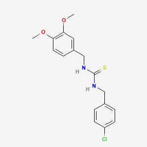 molecular formula C17H19ClN2O2S B3626261 N-(4-chlorobenzyl)-N'-(3,4-dimethoxybenzyl)thiourea 