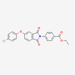 molecular formula C23H16ClNO5 B3626277 ethyl 4-[5-(4-chlorophenoxy)-1,3-dioxo-1,3-dihydro-2H-isoindol-2-yl]benzoate 