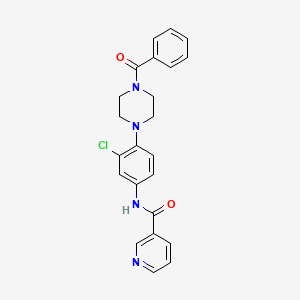 molecular formula C23H21ClN4O2 B3626290 N-[4-(4-benzoyl-1-piperazinyl)-3-chlorophenyl]nicotinamide 