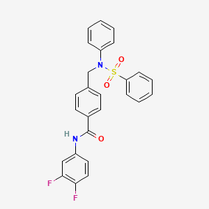 molecular formula C26H20F2N2O3S B3626291 N-(3,4-difluorophenyl)-4-{[phenyl(phenylsulfonyl)amino]methyl}benzamide 