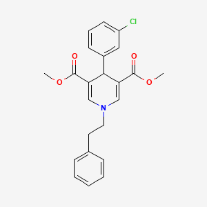 molecular formula C23H22ClNO4 B3626294 dimethyl 4-(3-chlorophenyl)-1-(2-phenylethyl)-1,4-dihydro-3,5-pyridinedicarboxylate 